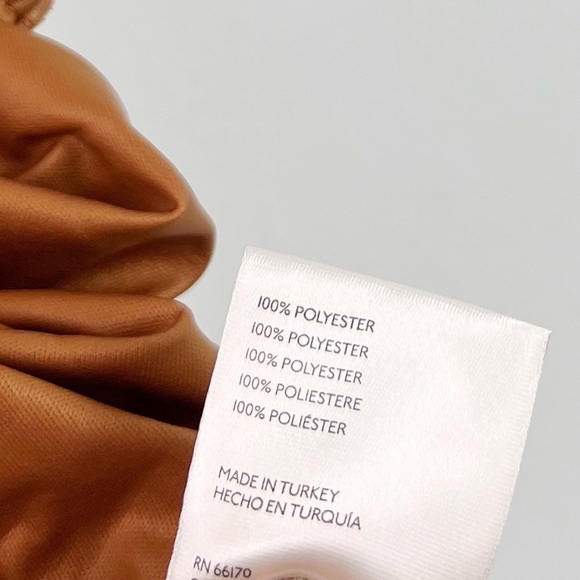 NWT Free People Ride Along Faux Leather Ruched Tank Top in Cowgirl Tan - Picture 9 of 11